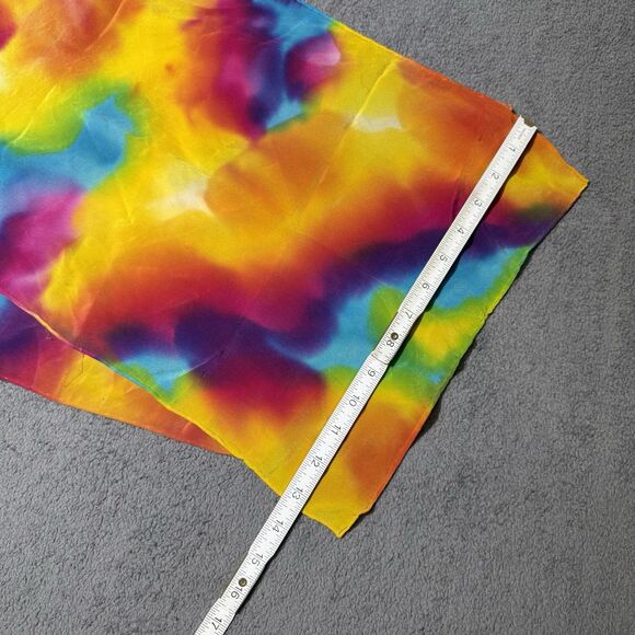 Handmade Tie-Dye Rainbow Swirl Scarf Hair Wrap 68”x13” Boho Festival Retro Art - Picture 4 of 6